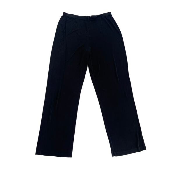Chicos Travelers Black Slinky Pull On Pants Womens Size 3 Regular - Picture 1 of 13